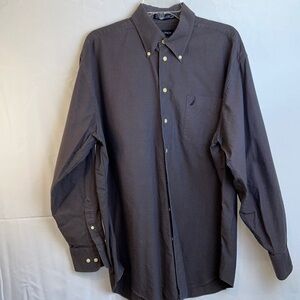 Nautica Brown Long Sleeve Shirt 161/2 (34/35) Front Picket